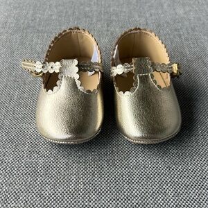 Janie and Jack Gold Scalloped Kids Dress Shoes